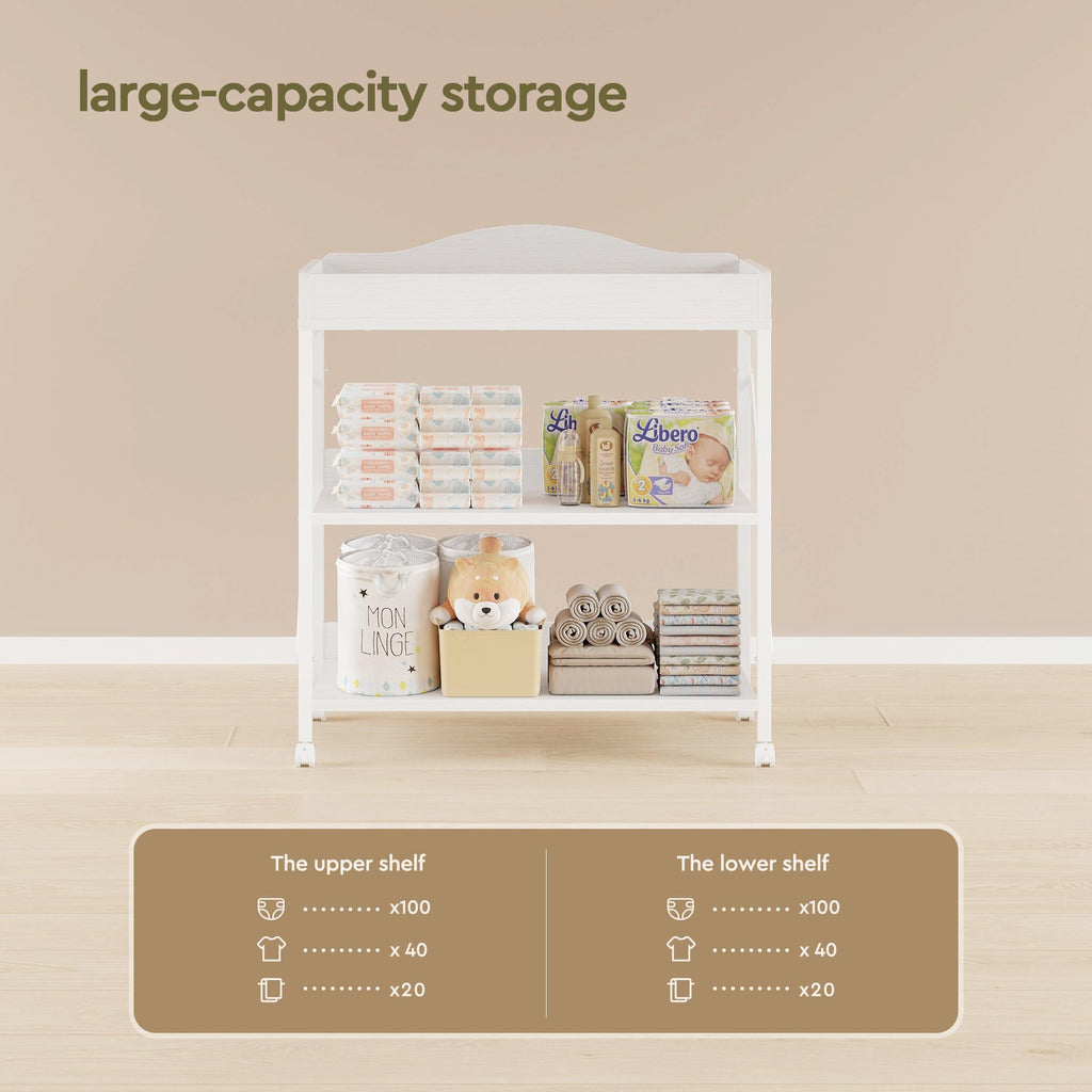 White Baby Changing Table with Pad M91155