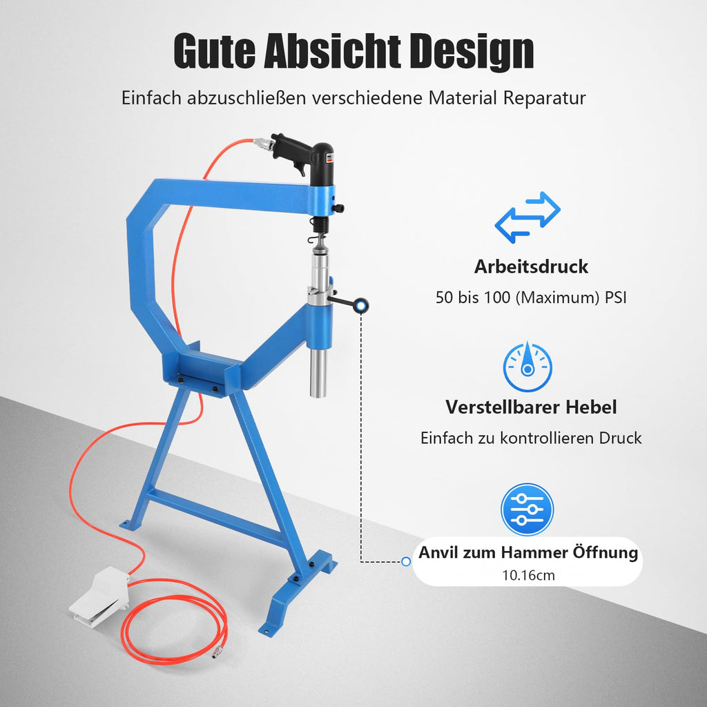 Pneumatic Planishing Hammer with 1/2/3" Anvils Foot Pedal Y425411