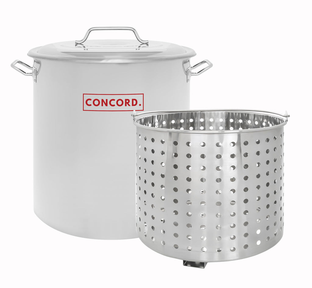 40 Quart Stainless Steel Stock Pot with Steamer Basket and Propane Stove N664