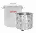 40 Quart Stainless Steel Stock Pot with Steamer Basket and Propane Stove N664