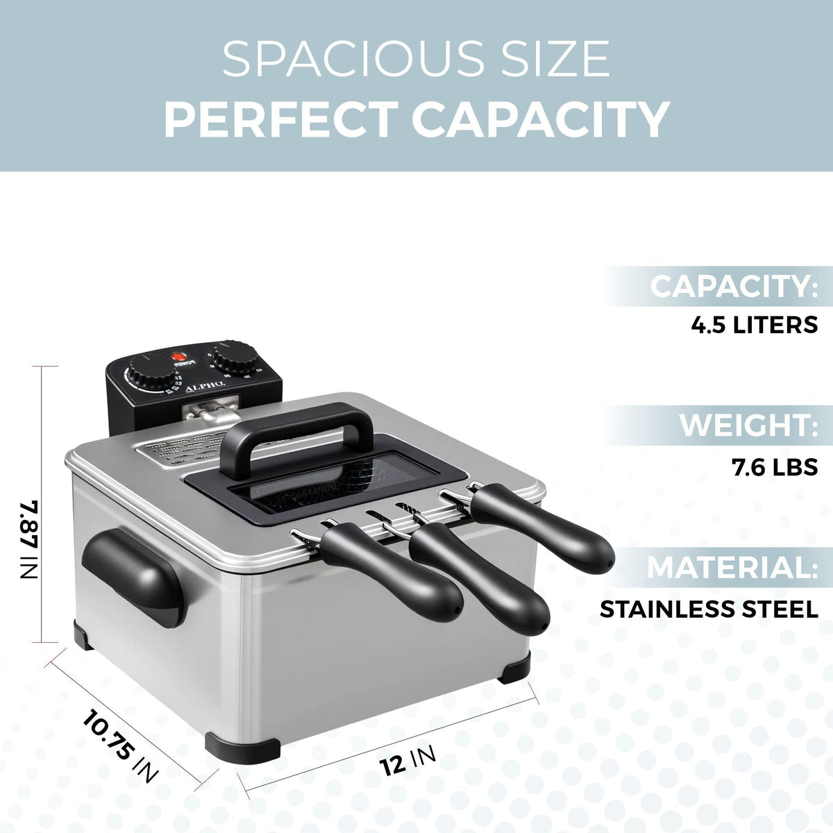 4.5L Stainless Steel Electric Deep Fryer with Basket K427138