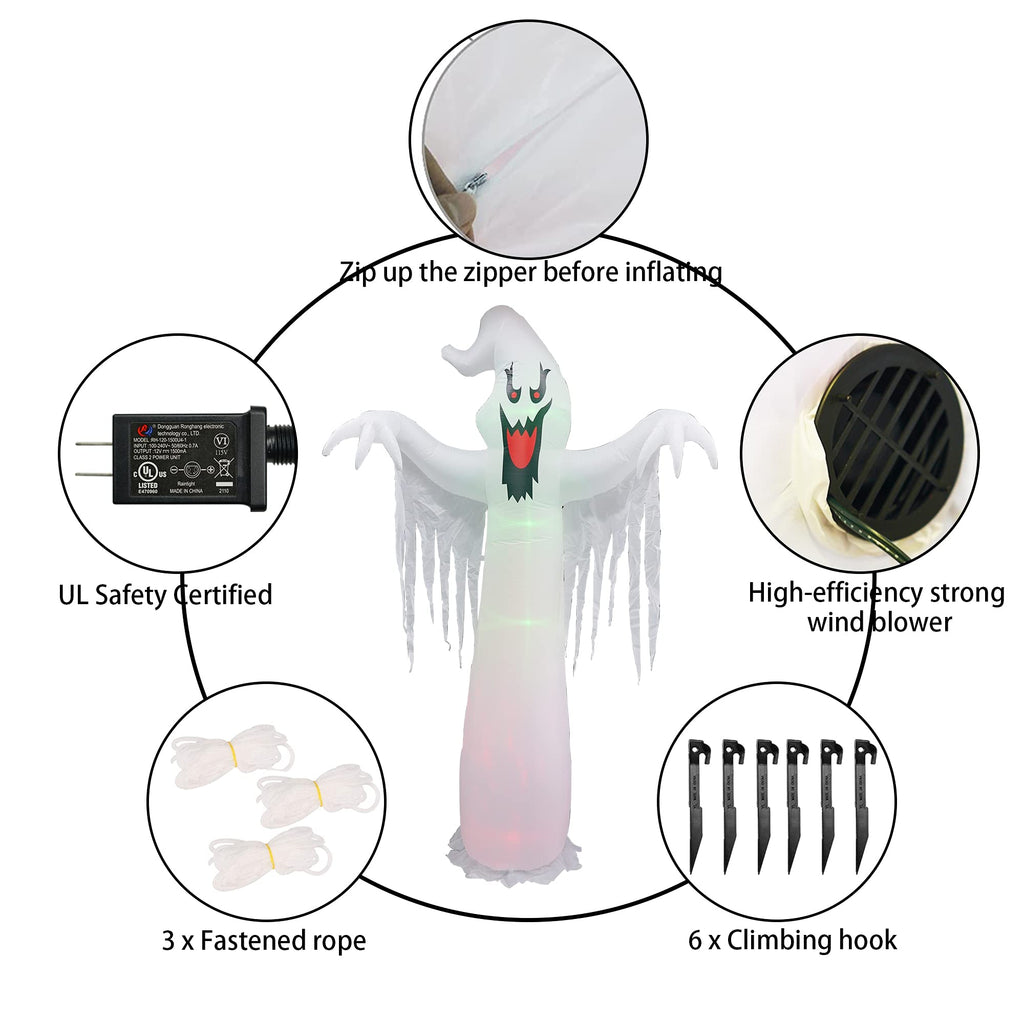 9 FT Halloween Inflatables with Built-in LED Lights Q6490