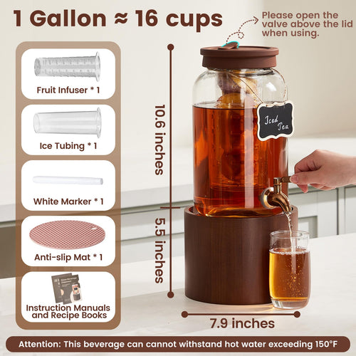 1 Gallon Glass Drink Dispenser G958