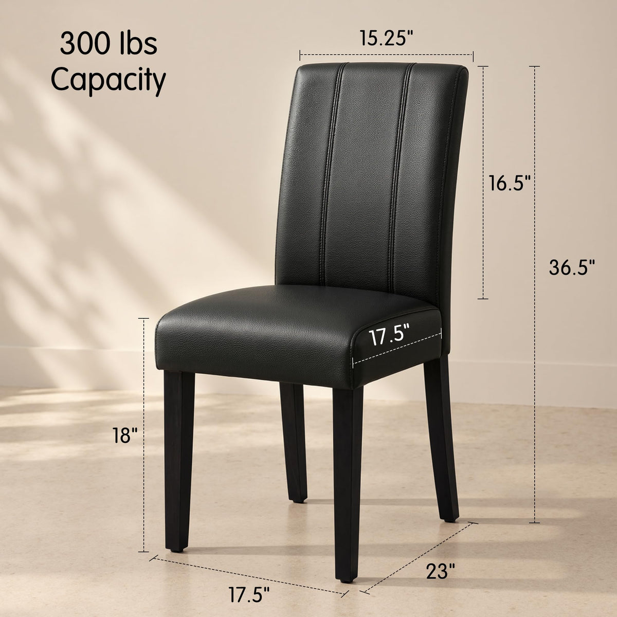 Black Faux Leather Dining Chairs Set of 4 M764