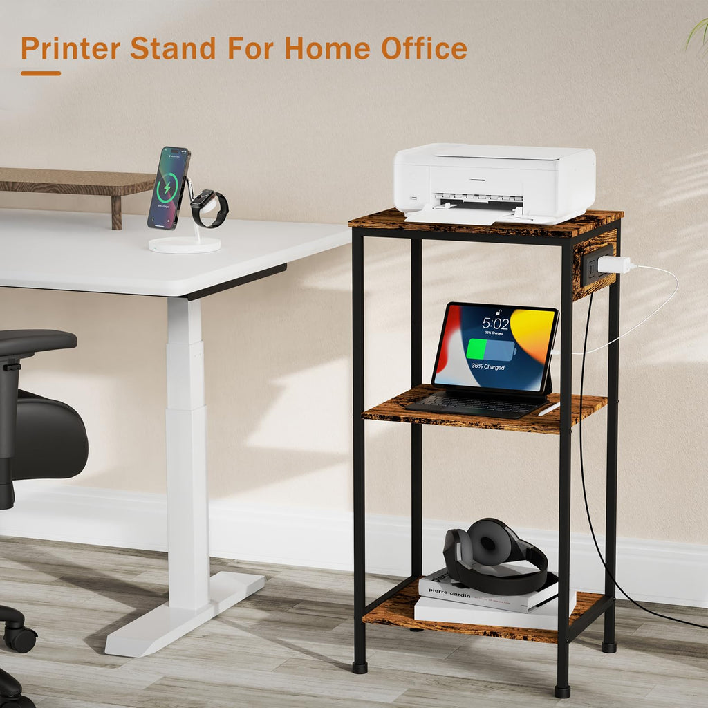 Tall End Table with Charging Station A17408