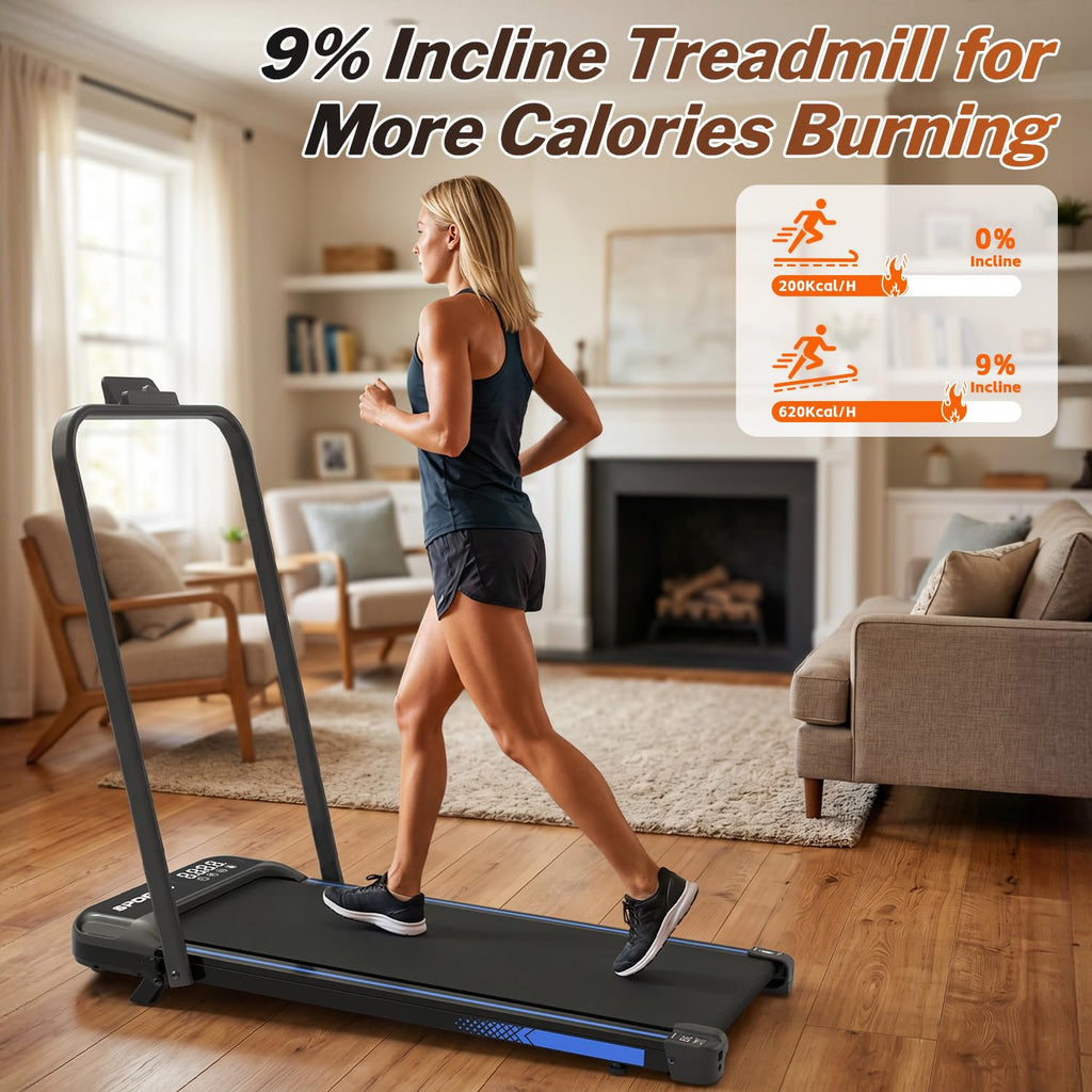 Foldable 3 in 1 Treadmill with Handle Bar and Incline Y274314