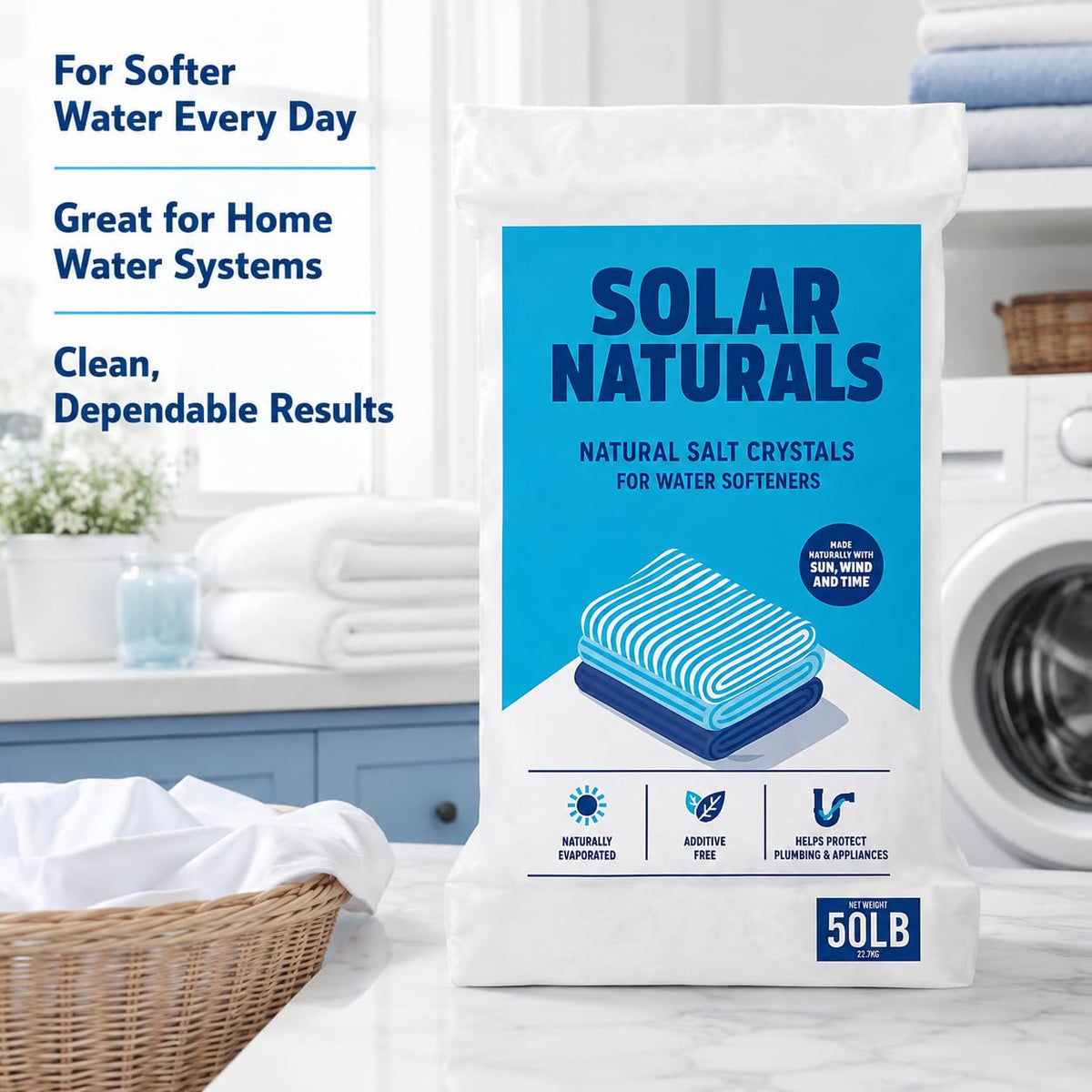 Natural Salt Crystals for Water Softeners, 50lb E278