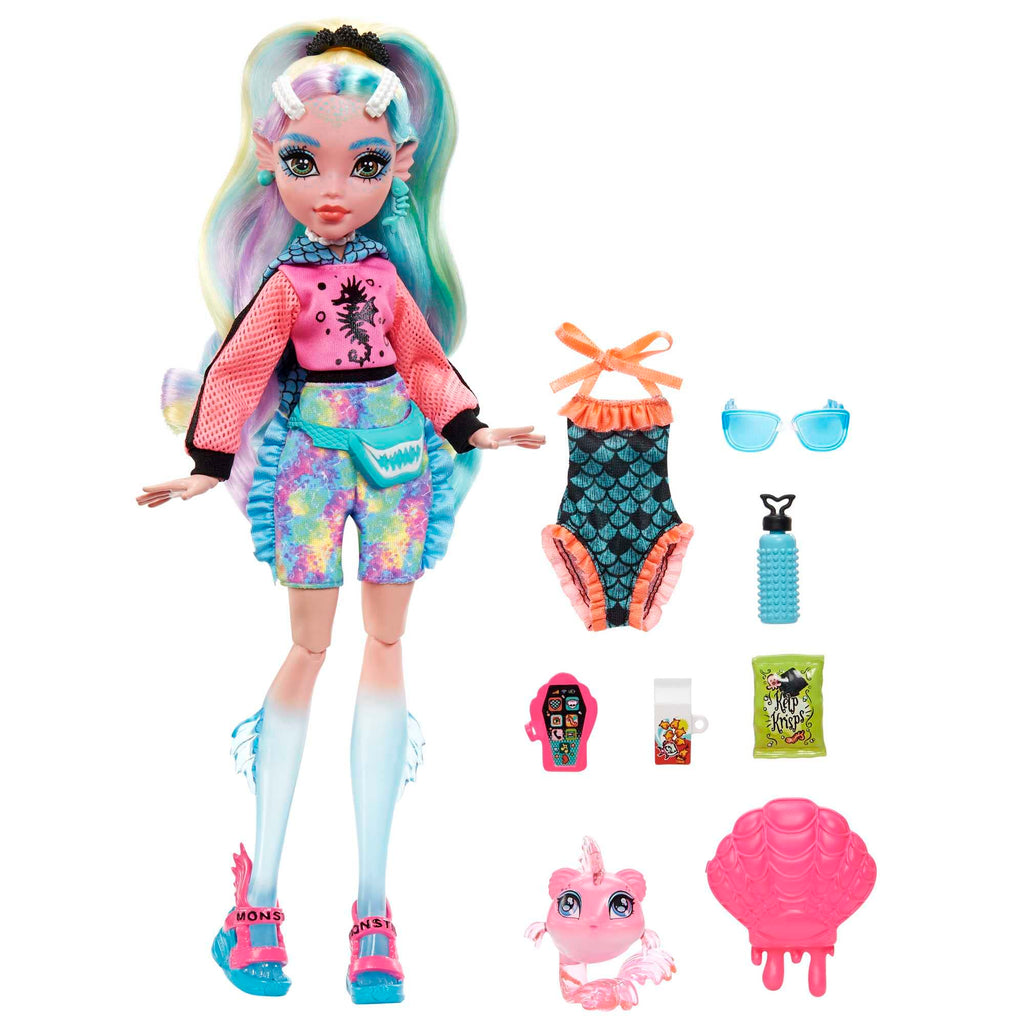 Monster High Doll with Colorful Streaked Hair and Fashion Accessories J451