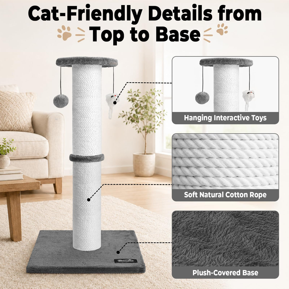 34-Inch Tall Cat Scratching Post B7078