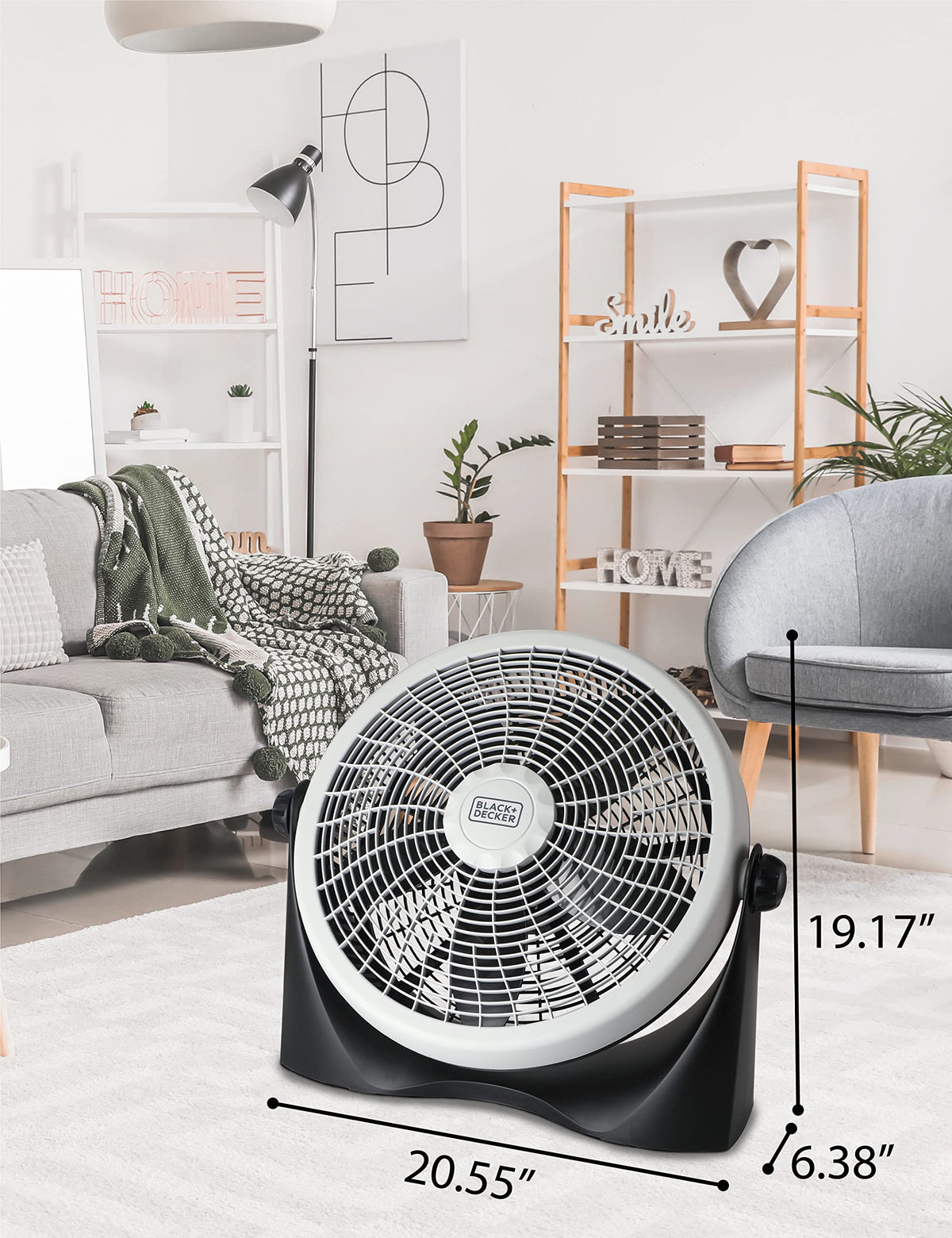 15.6” High Velocity Floor Fan, 3 Speeds W128