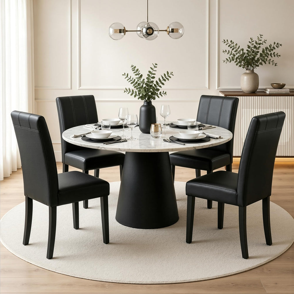 Black Faux Leather Dining Chairs Set of 4 M764