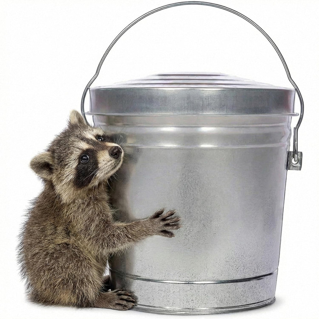 6 Gallon Galvanized Metal Trash Can with Locking Lid C445