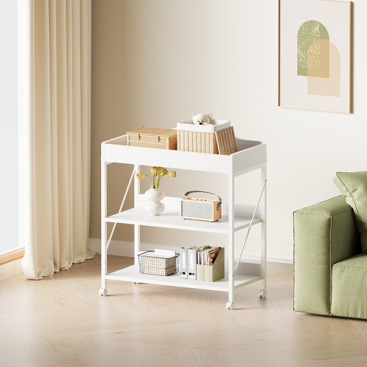 White Baby Changing Table with Pad M91155