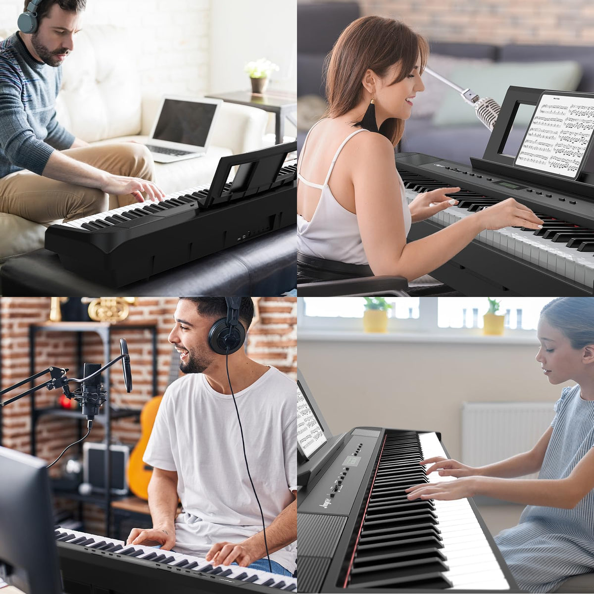 88-Key Weighted Hammer Action Digital Piano with Stand, Headphones, Carrying Case & Power Adapter K39999