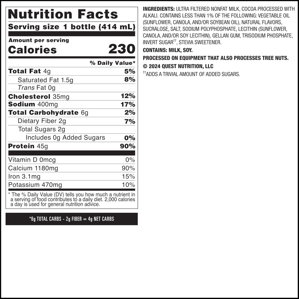Chocolate Protein Shake, 45g Protein, 12 Count T666