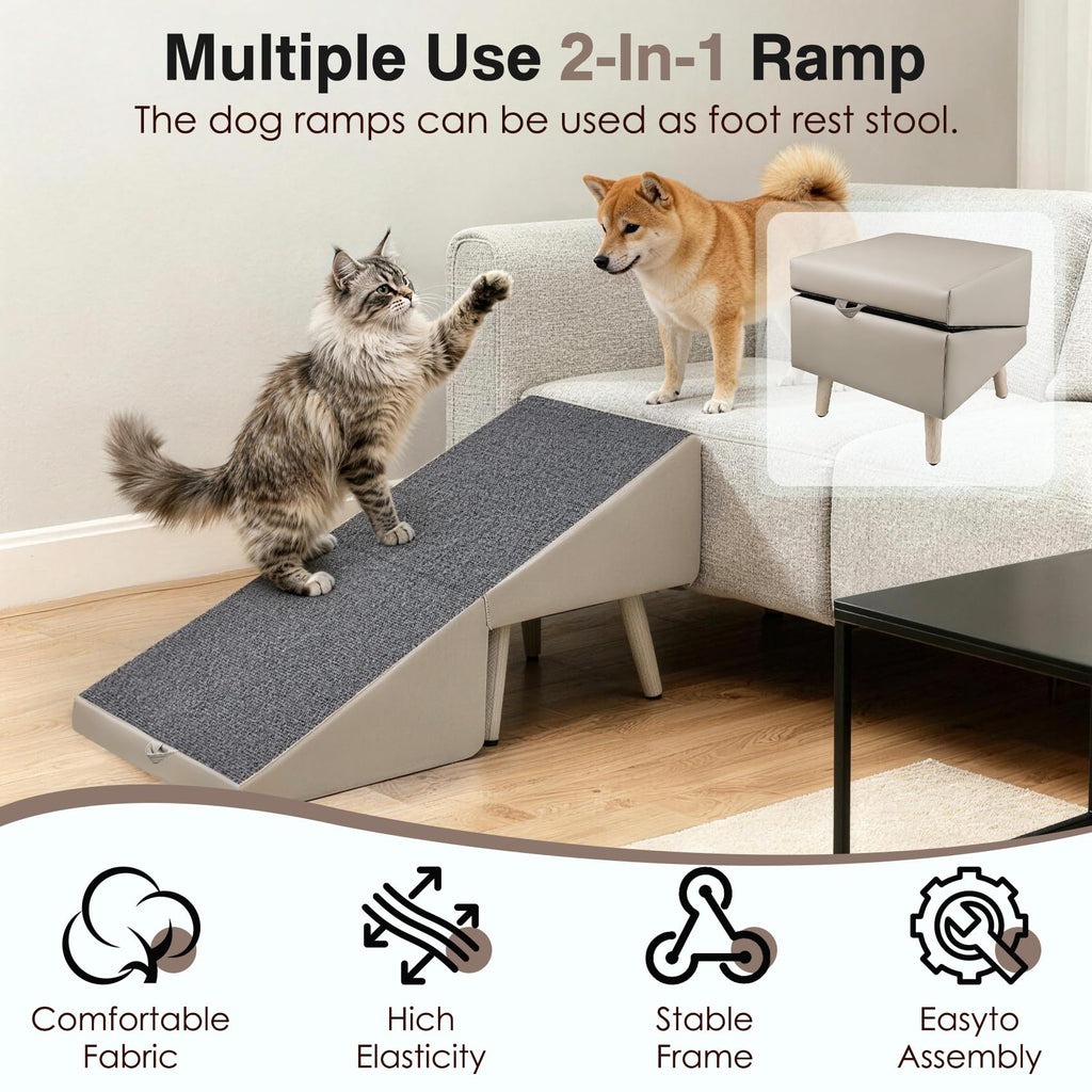 Foldable Non-Slip Wooden Dog Ramp Ottoman B6219