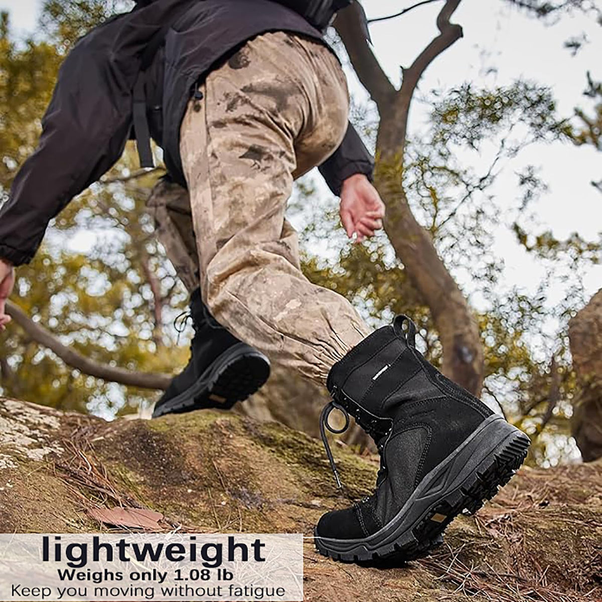 Men's Waterproof Non-Slip Suede 8 inch Tactical Boots E41330