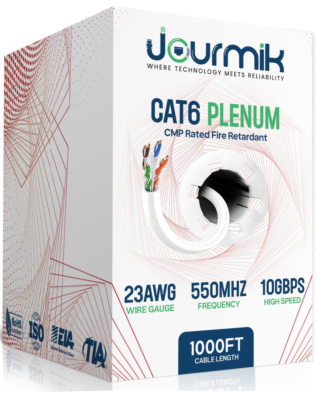 CAT6 Plenum Ethernet Cable 1000ft White W594