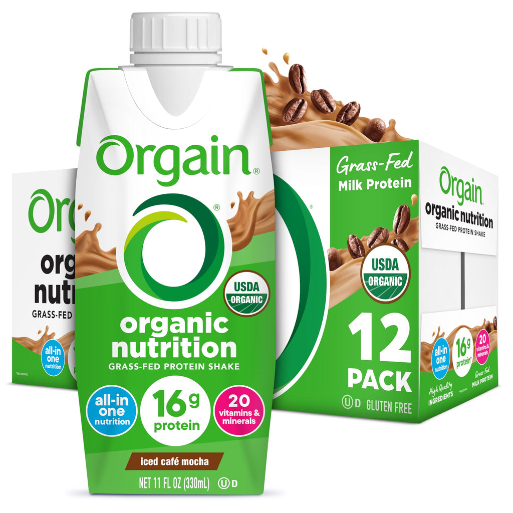 Organic Grass Fed Protein Shake, Café Mocha, 11oz, 12pk U518137