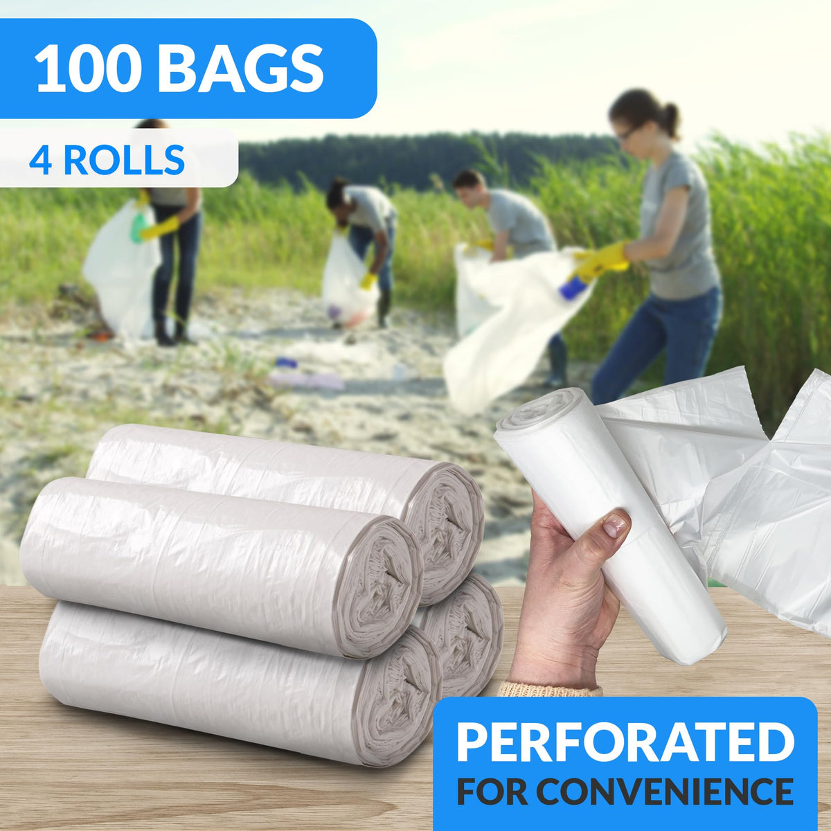 55 Gallon Heavy Duty Clear Trash Bags 100 Count D436