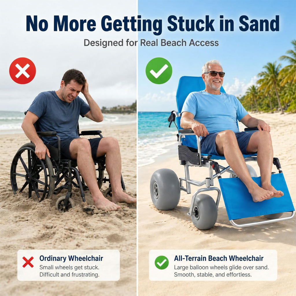 Beach Wheelchair with Balloon Tires I745