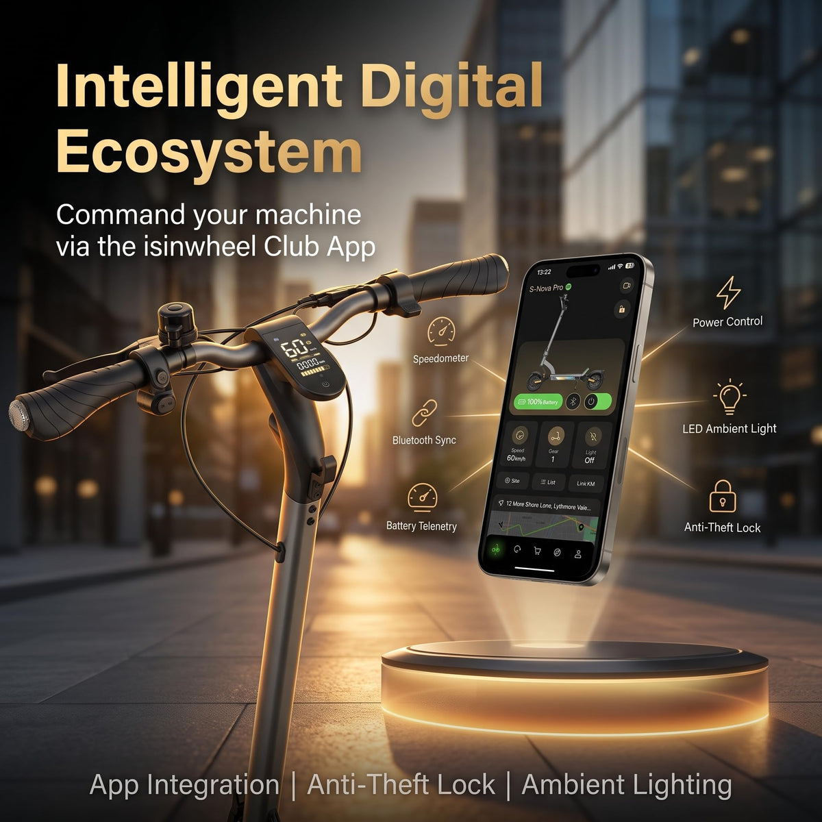 Electric Scooter, 28 MPH, 1000W, 38-Mile Range I616891