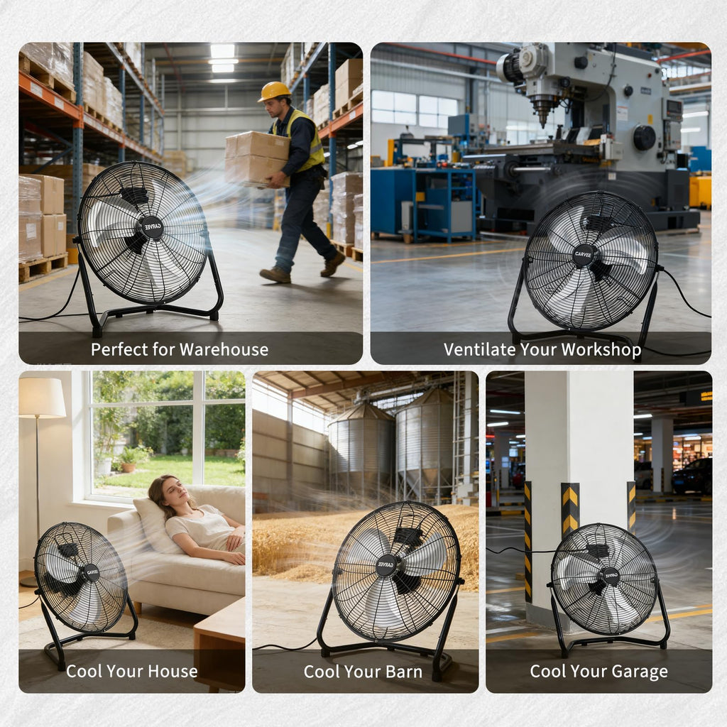 18 Inch 3 Speeds Metal Floor Fan H697646