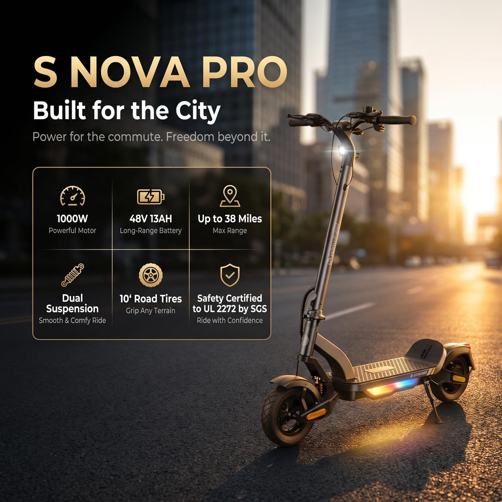 Electric Scooter, 28 MPH, 1000W, 38-Mile Range I616891