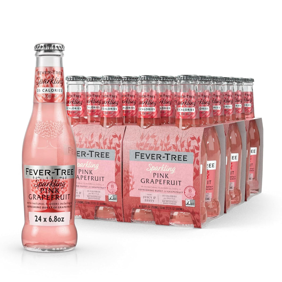 Sparkling Pink Grapefruit Soda Mixer, 24 Pack, 6.8 Fl Oz Bottles J125714