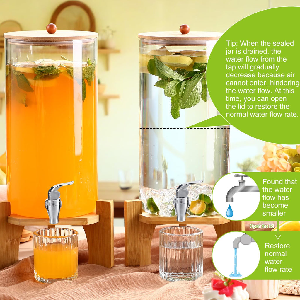 2 Pack 3 Gallon Glass Drink Dispensers A107198