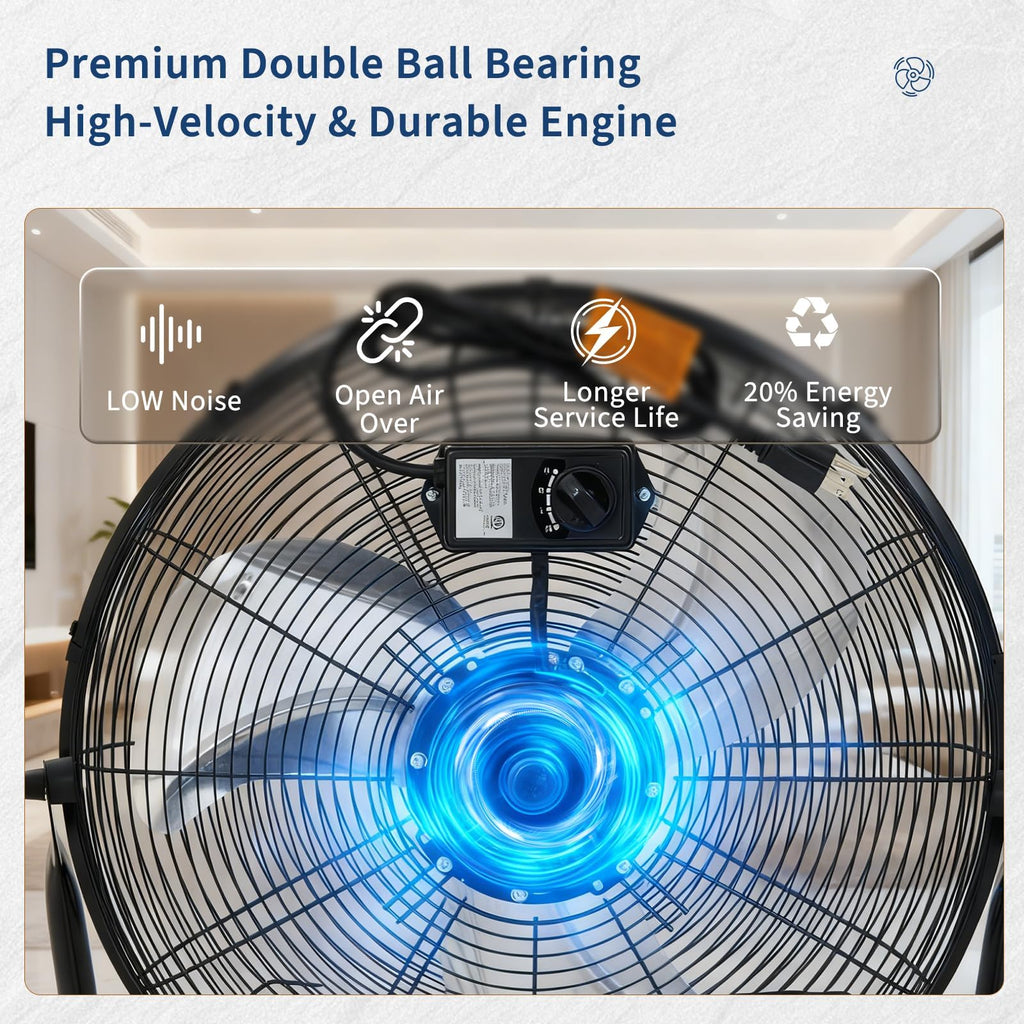 18 Inch 3 Speeds Metal Floor Fan H697646