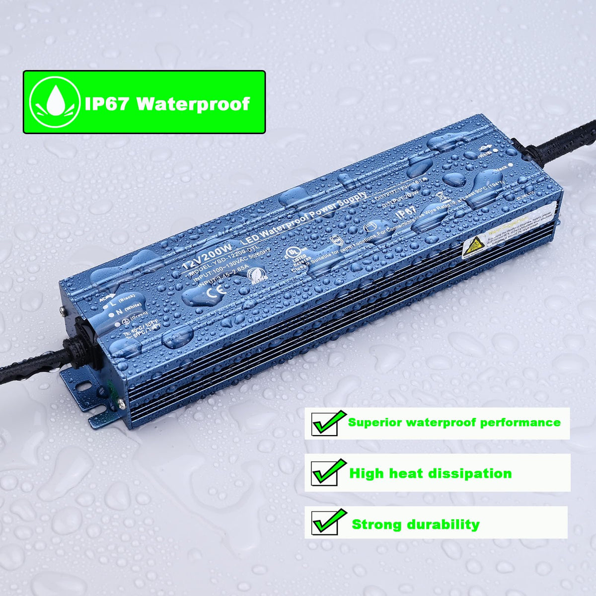 12V 200W IP67 Waterproof LED Driver P321