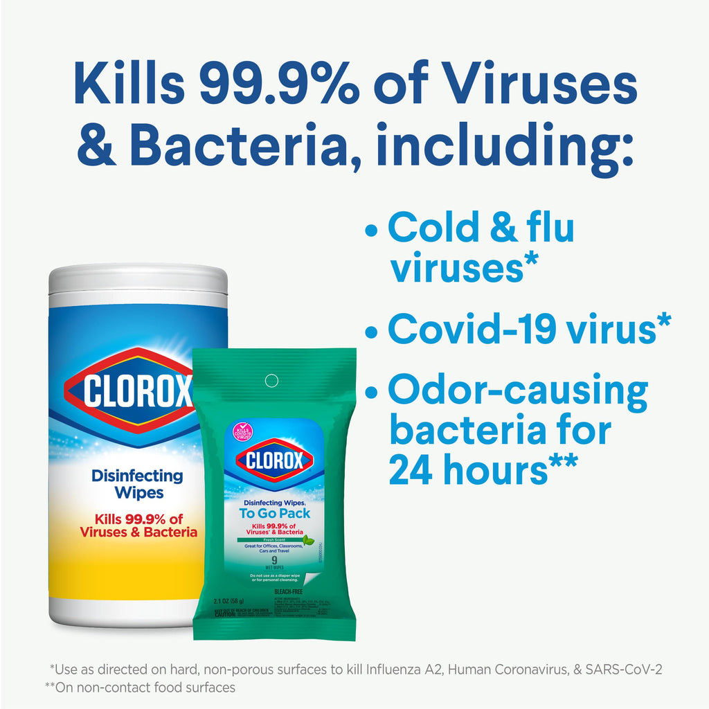 Bleach Free Fresh Scent Disinfecting Wipes 9 Count Pack of 24 C117