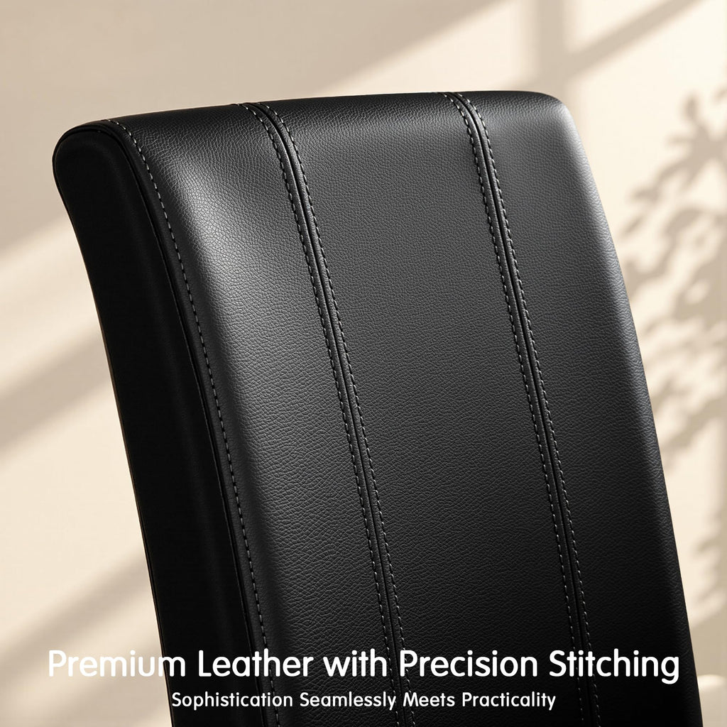 Black Faux Leather Dining Chairs Set of 4 M764