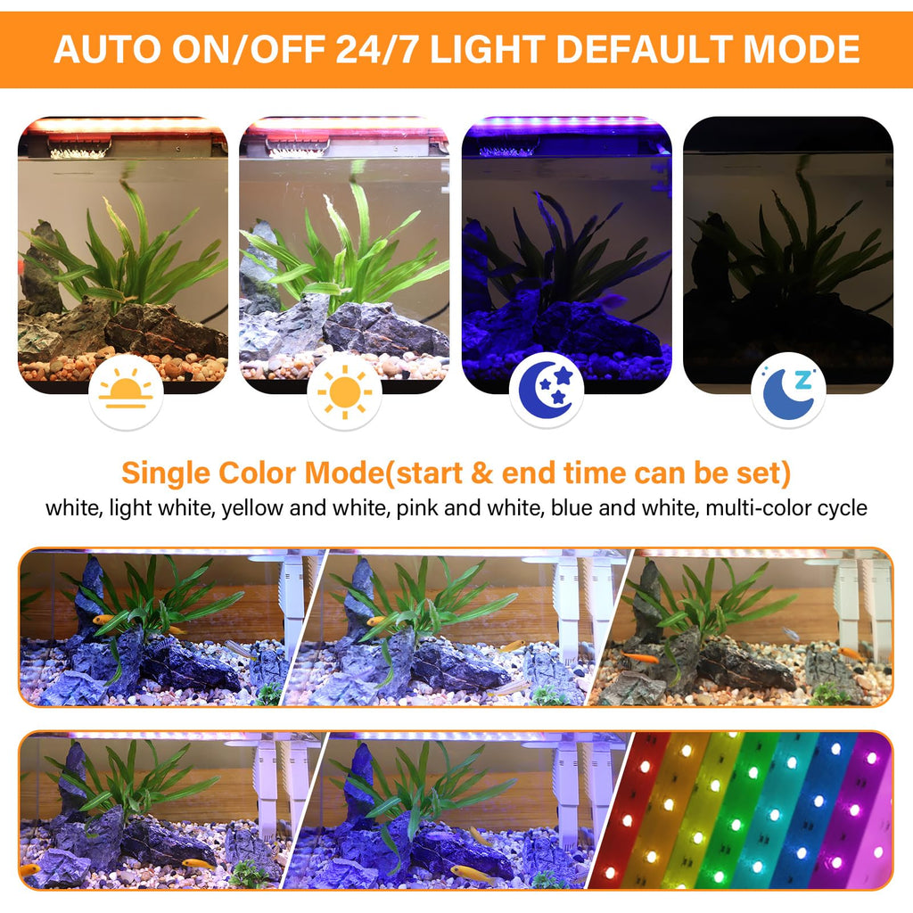 10 Gallon Glass Aquarium Starter Kit with Light Heater Pump Filter H5209