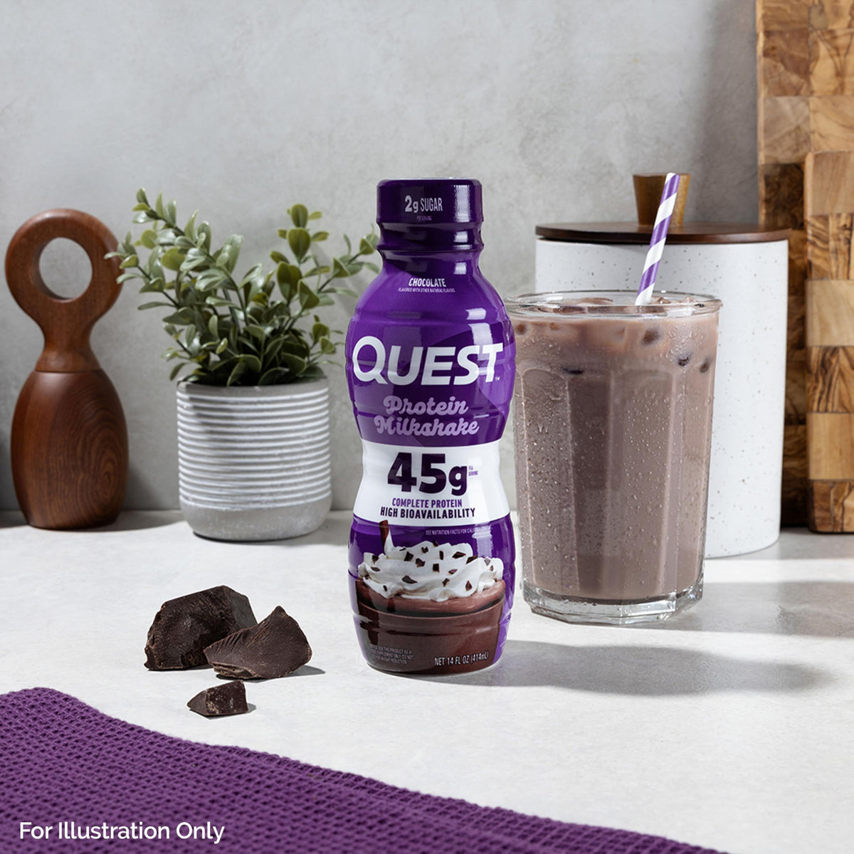 Chocolate Protein Shake, 45g Protein, 12 Count T666