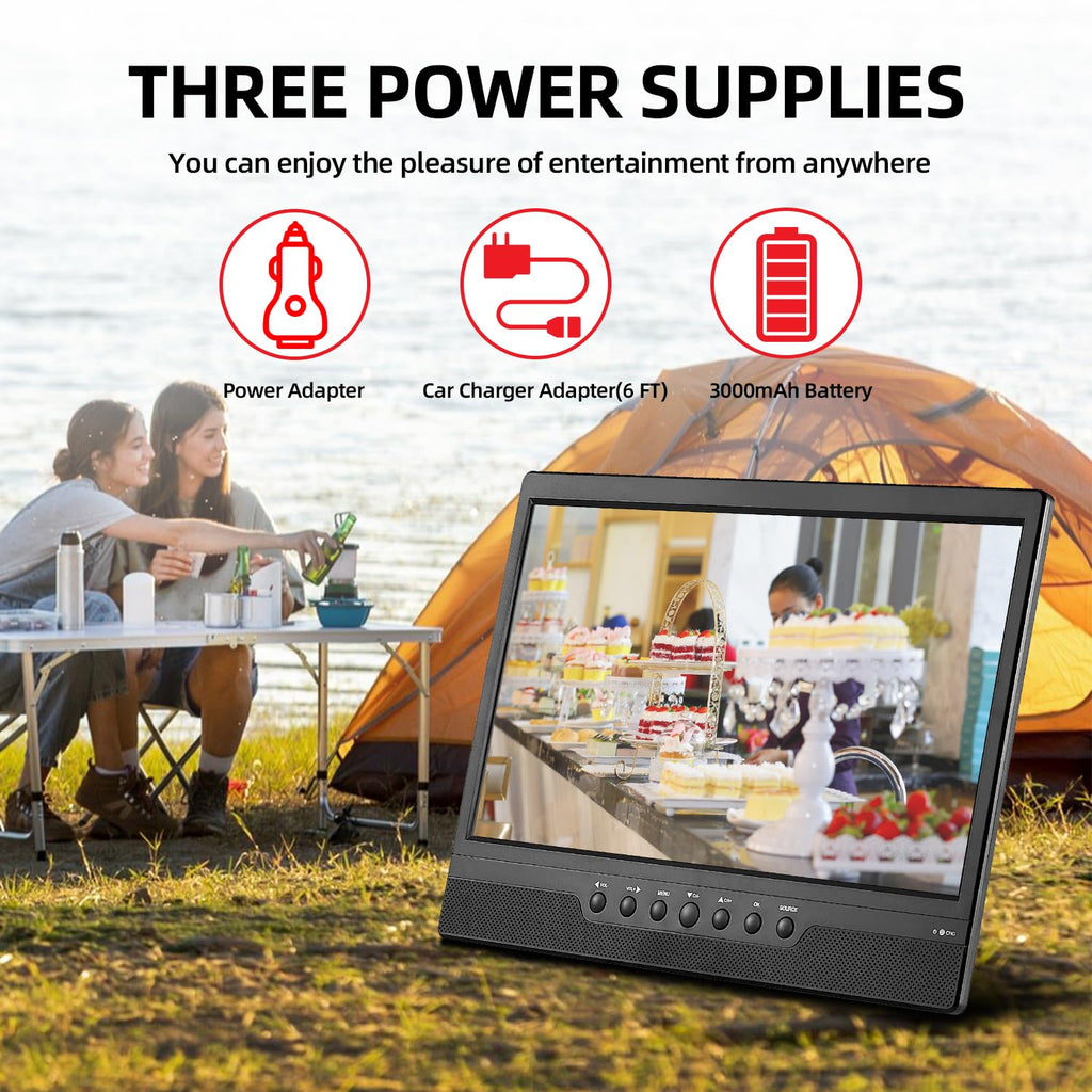 14 Inch Portable TV with Rechargeable Battery, ATSC Tuner, USB/HDMI/AV, 12 Volt C65685