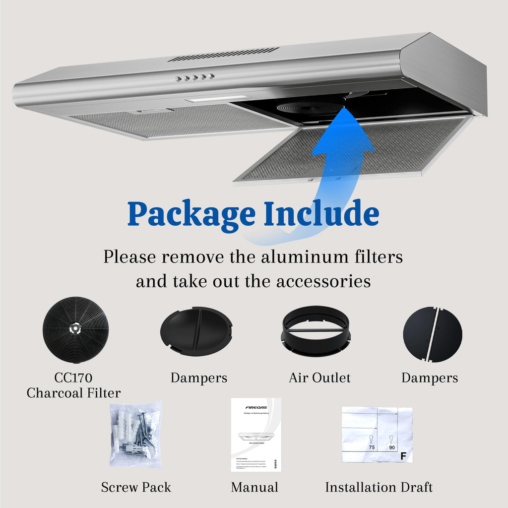 30 Inch Convertible Under Cabinet Range Hood V80262