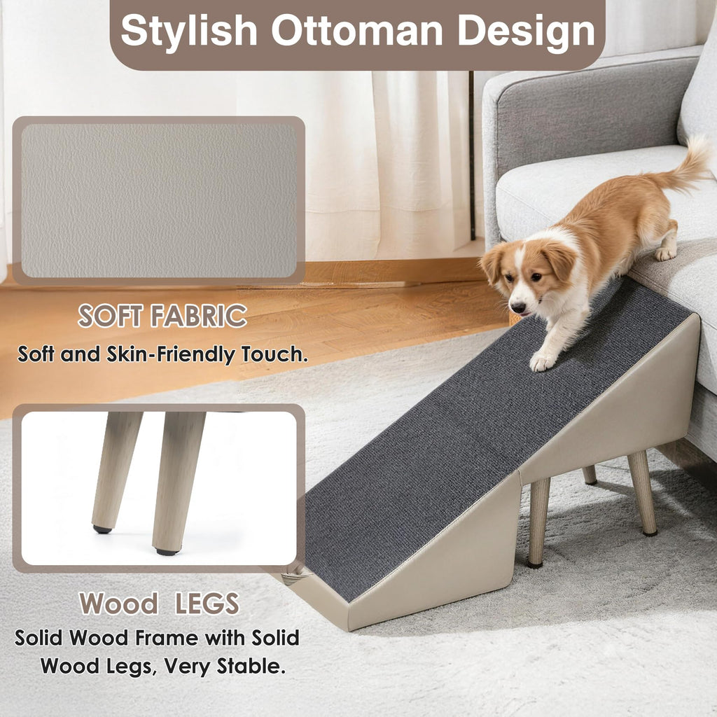 Foldable Non-Slip Wooden Dog Ramp Ottoman B6219