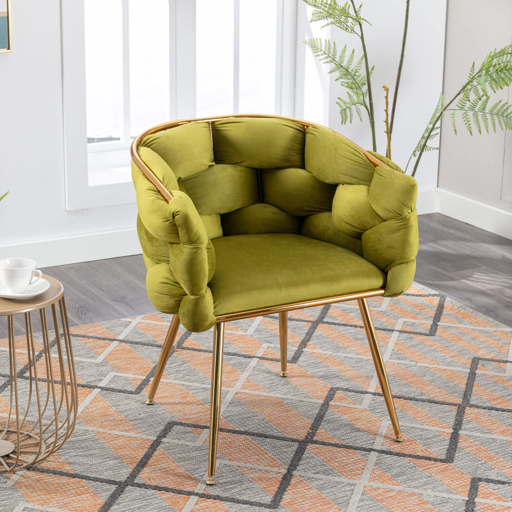 Olive Green Velvet Upholstered Accent Chair Set of 2 M3512