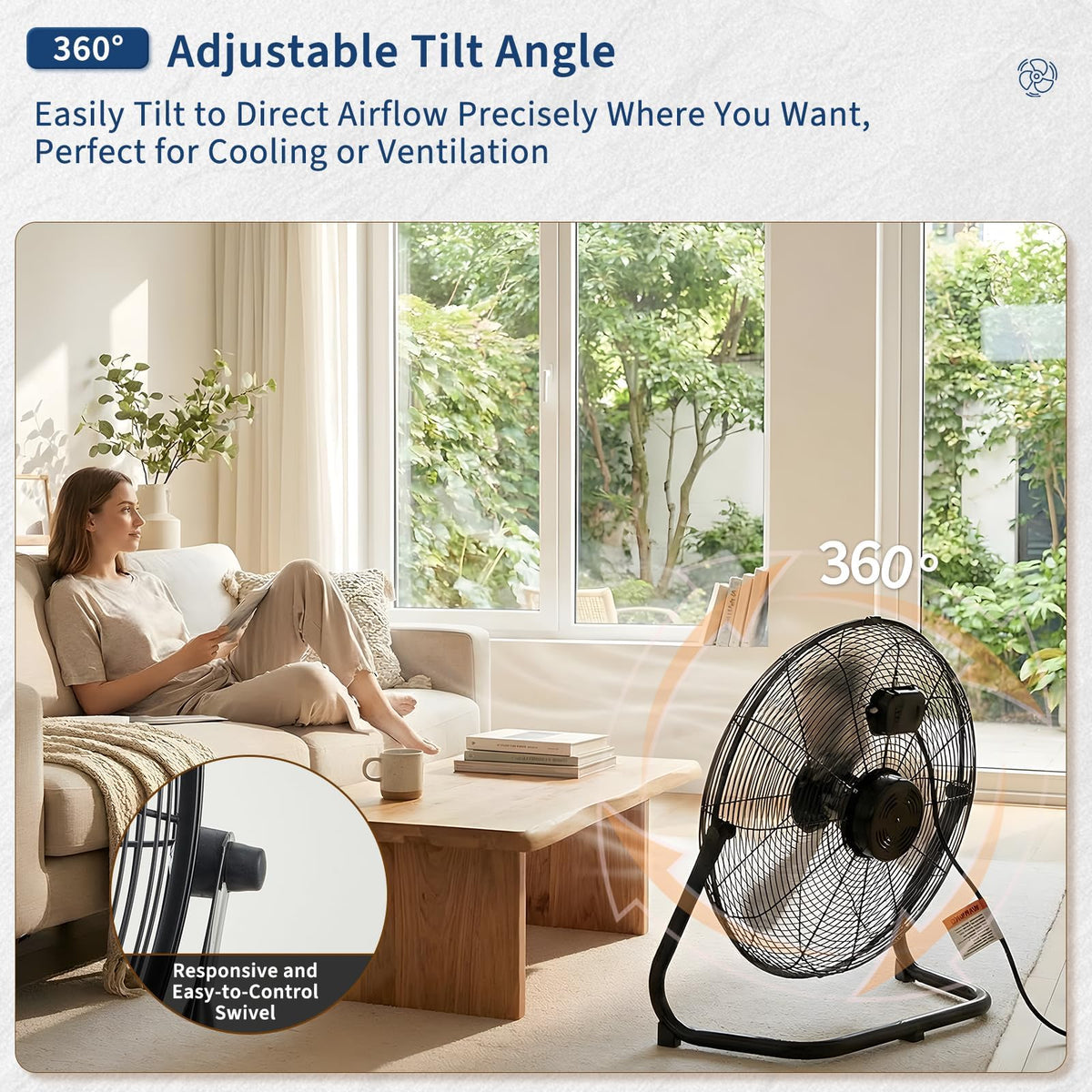 18 Inch 3 Speeds Metal Floor Fan H697646