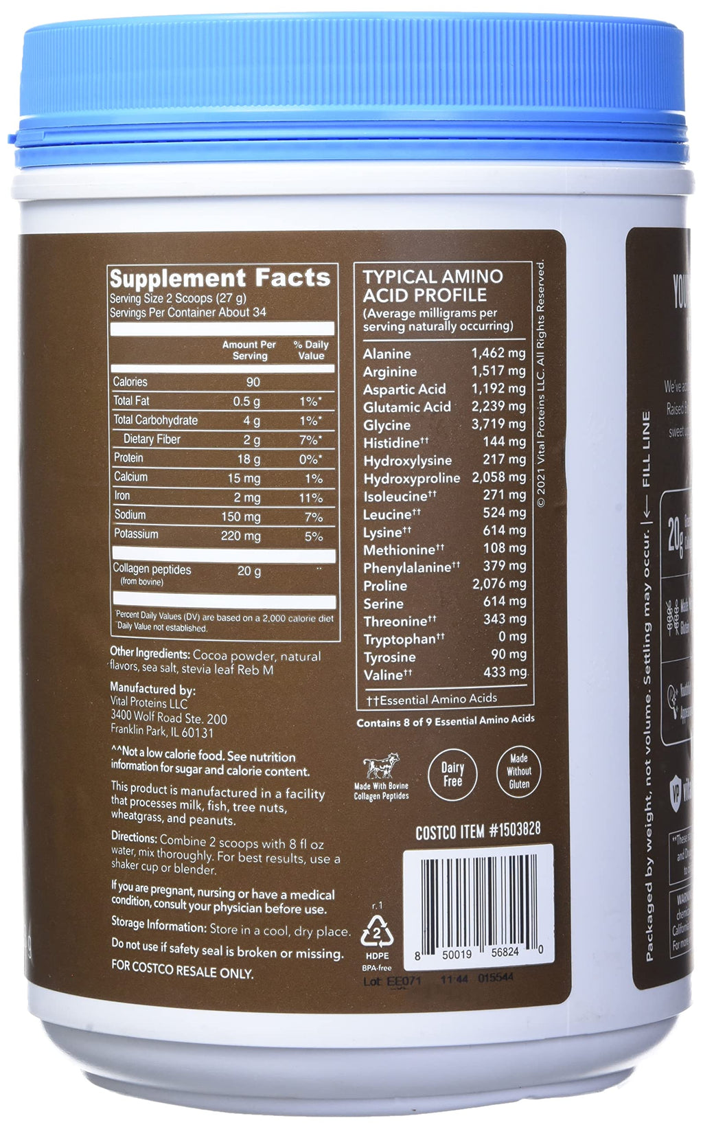 Collagen Peptides Chocolate 32.56 Oz N2211