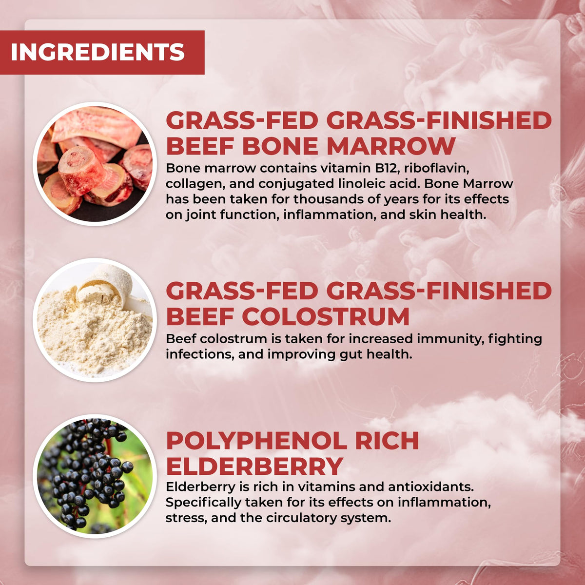Grass Fed Beef Organ Supplement with Collagen, Maca Root, Colostrum, Bone Broth, 30 Servings Z793914