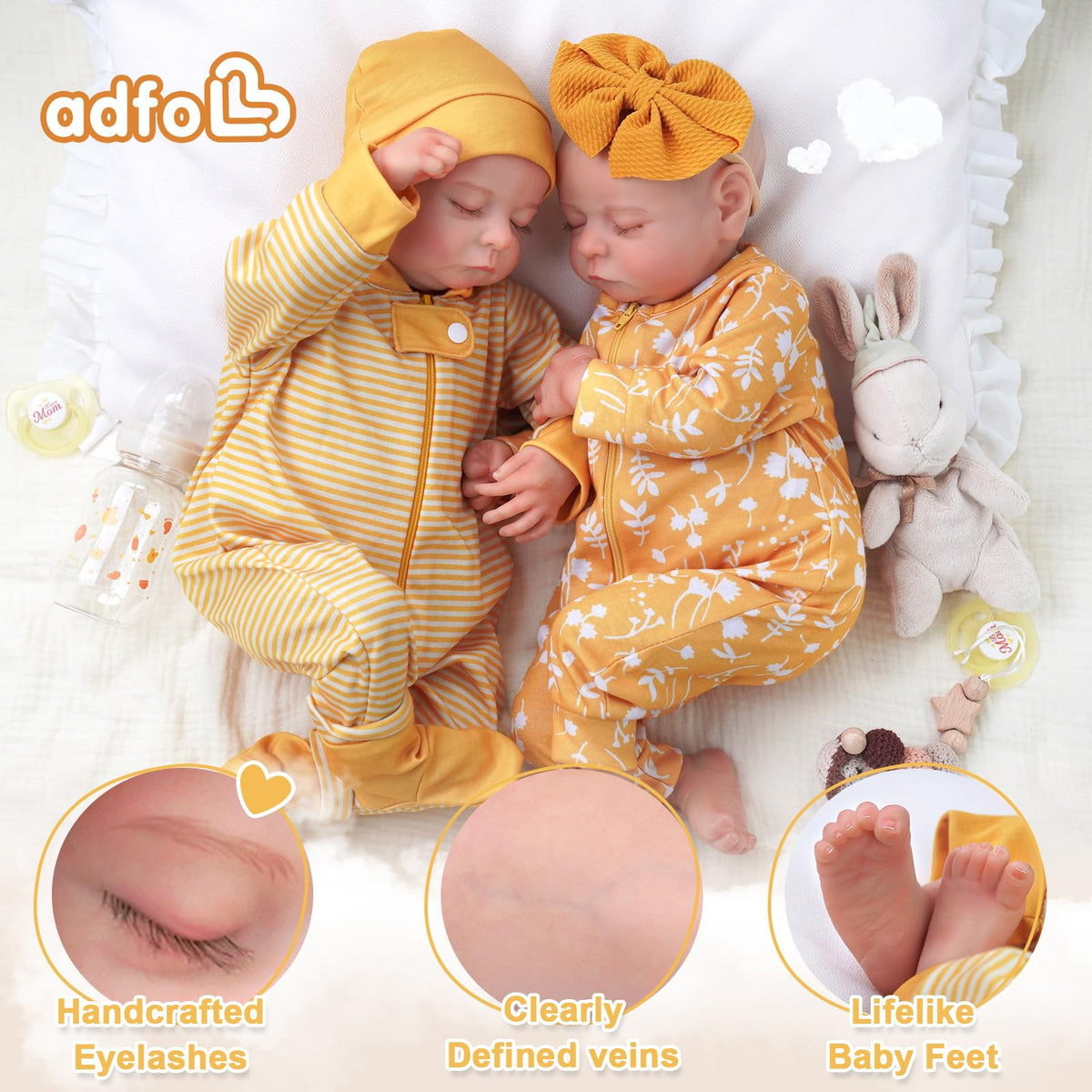 20 Inch Reborn Baby Dolls Twins Q6175