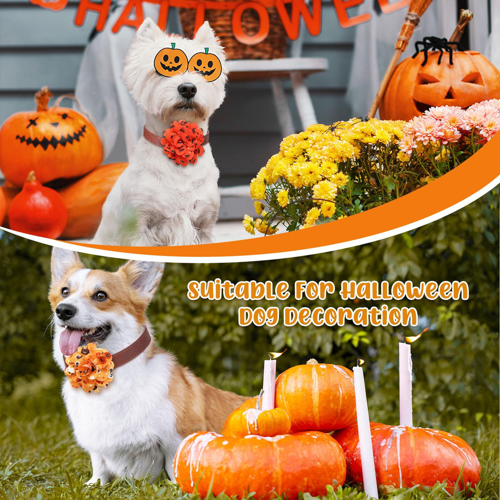 80 Pcs Halloween Dog Collar Flowers Bulk E664699