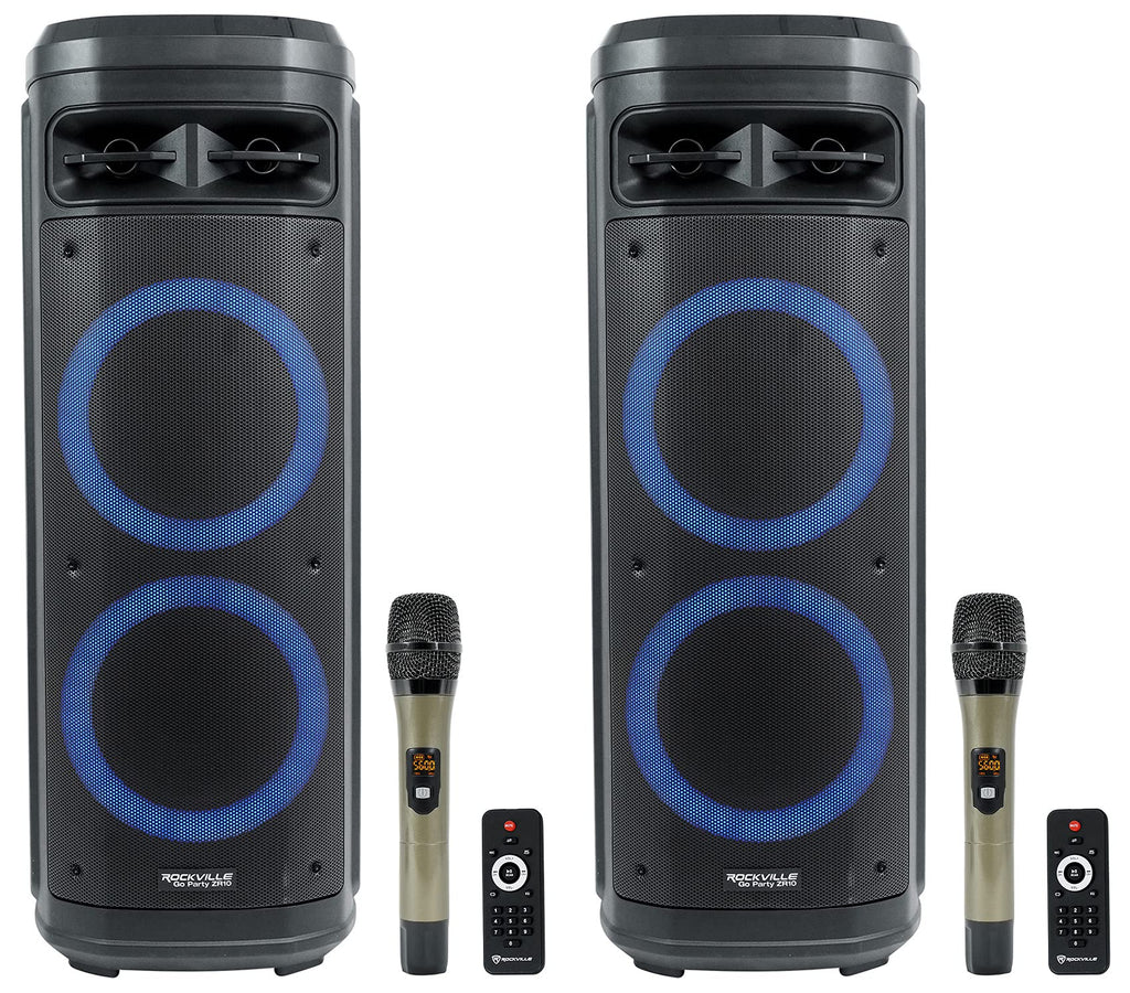 Dual 10" Wireless LED Bluetooth Speaker 2-Pack N1272