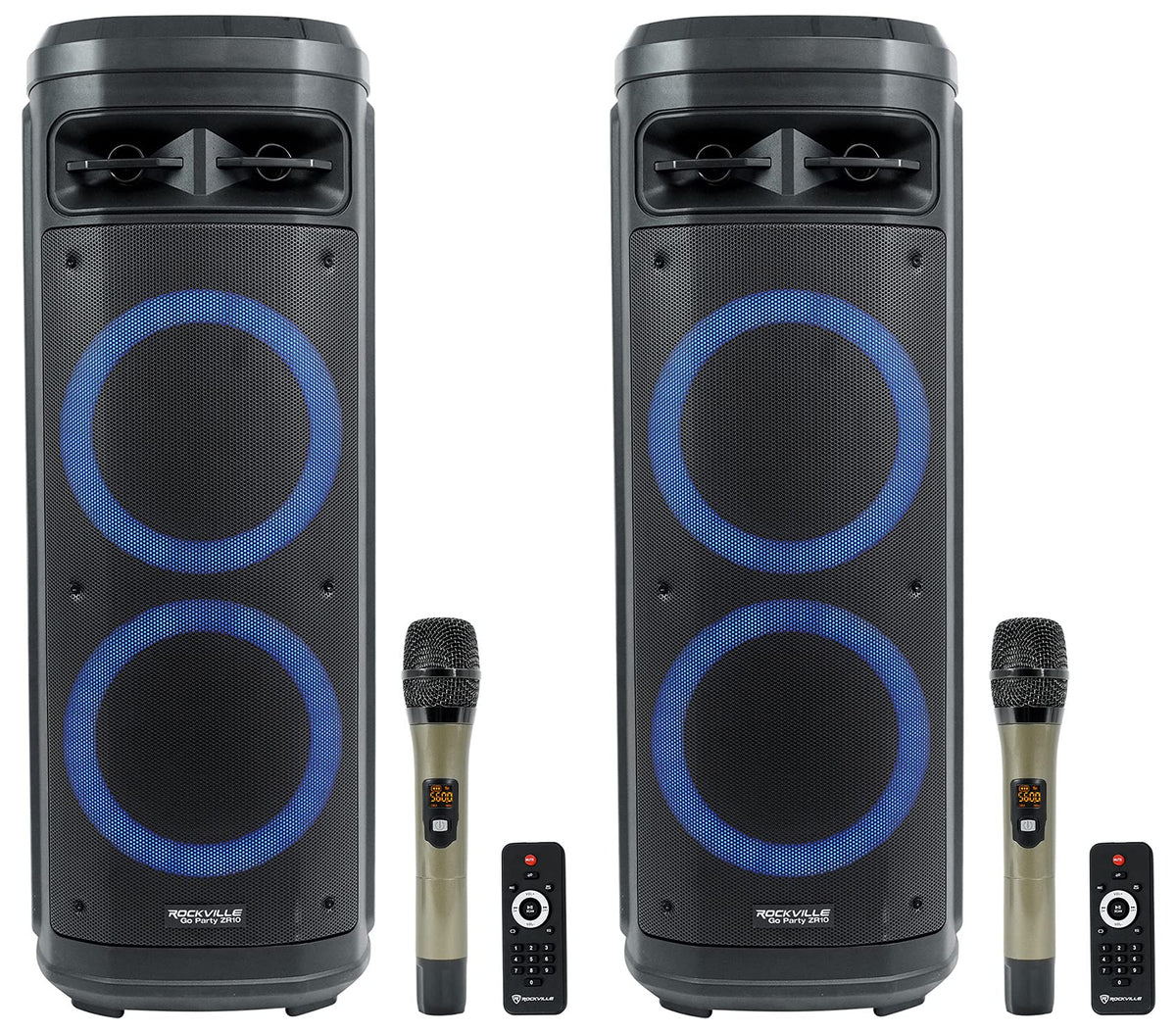 Dual 10" Wireless LED Bluetooth Speaker 2-Pack N1272