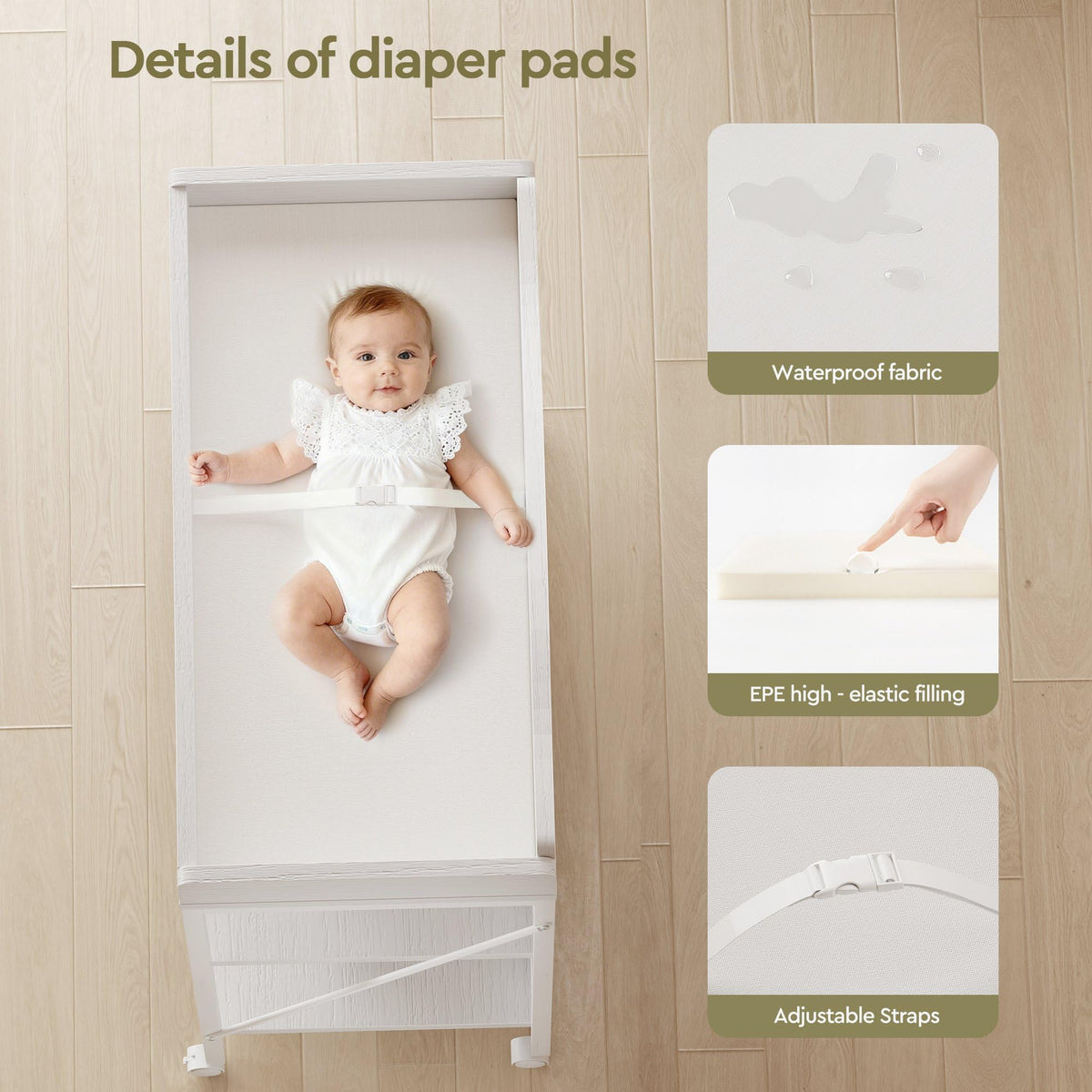White Baby Changing Table with Pad M91155