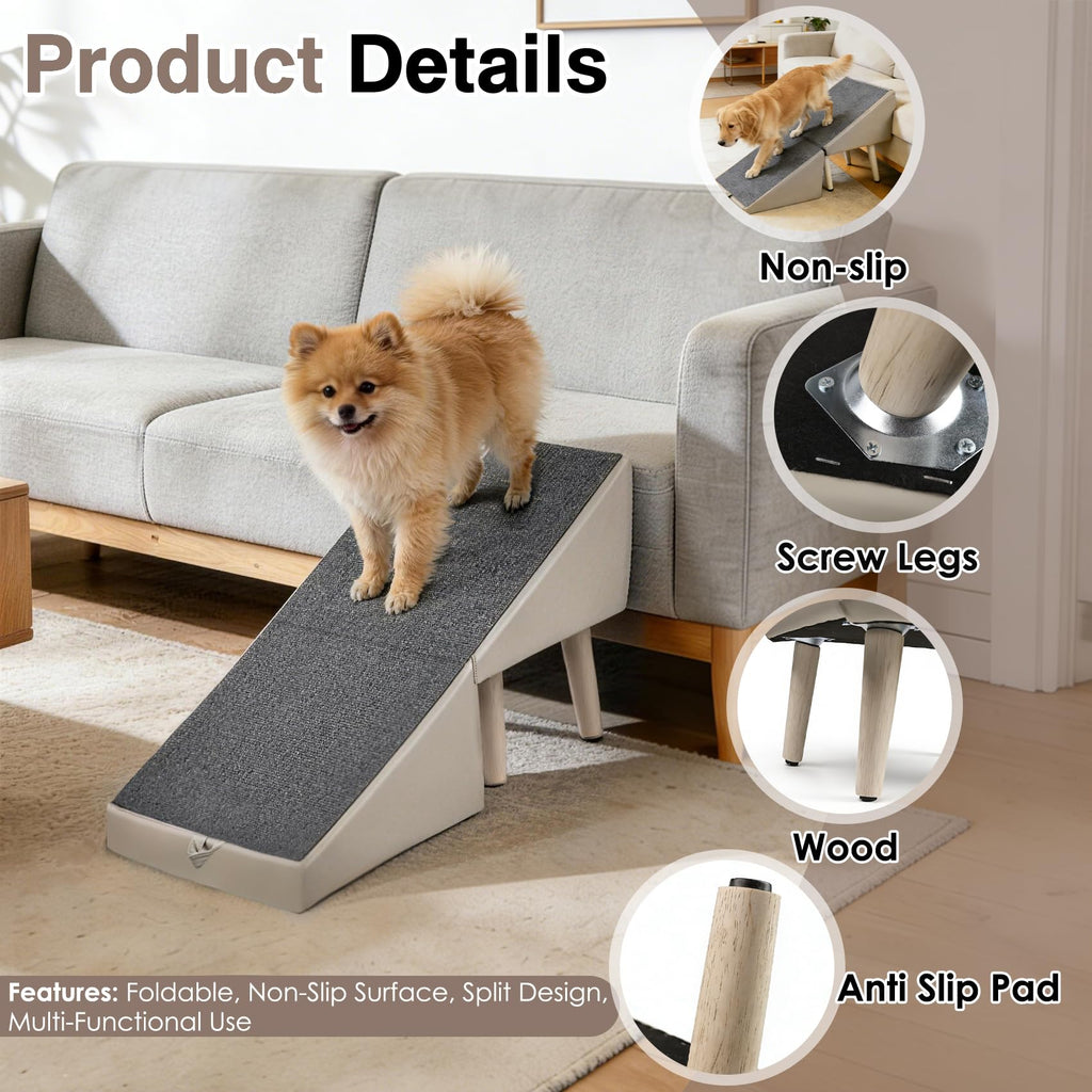 Foldable Non-Slip Wooden Dog Ramp Ottoman B6219