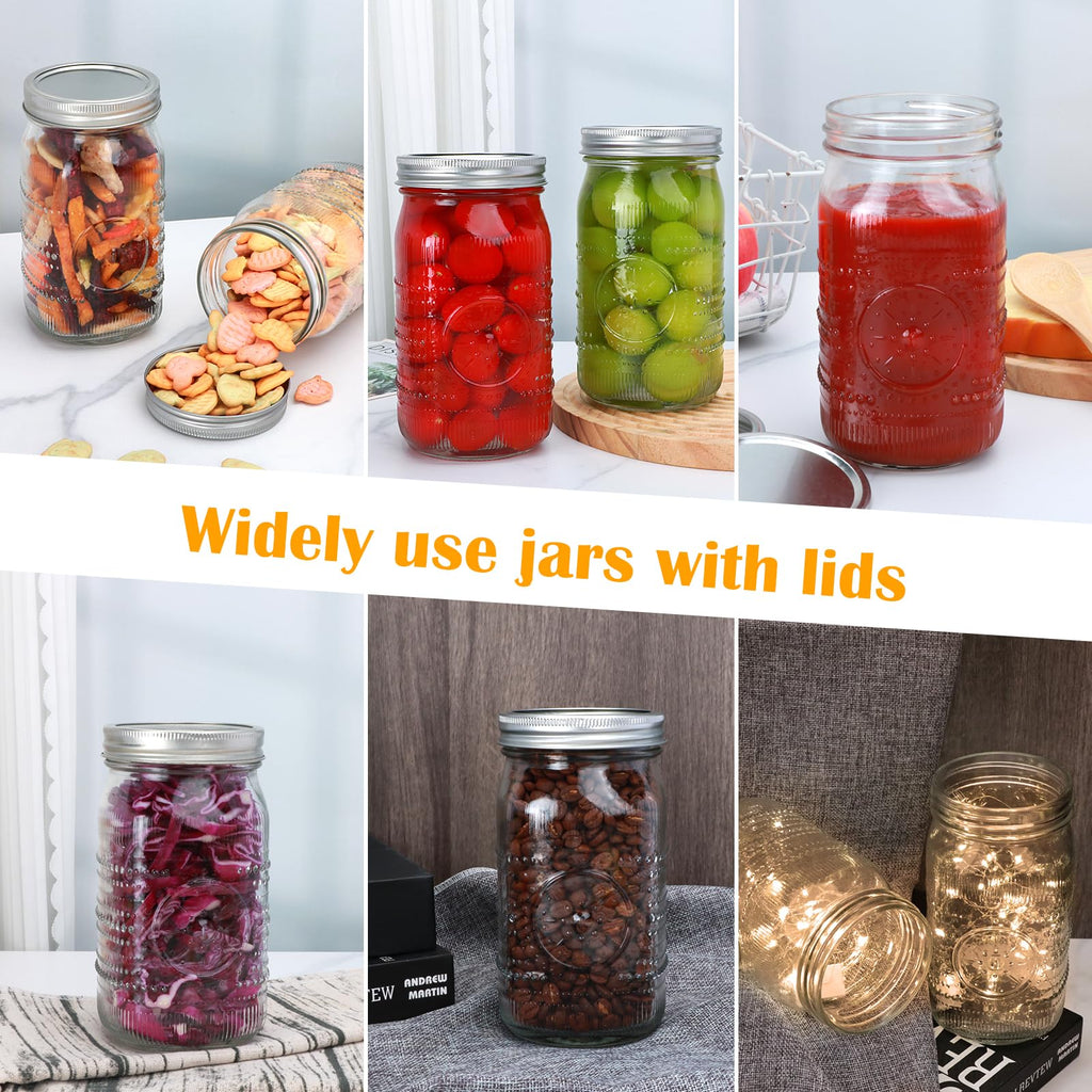 Wide Mouth Mason Jars with Lids 32oz 12 Pack A31808